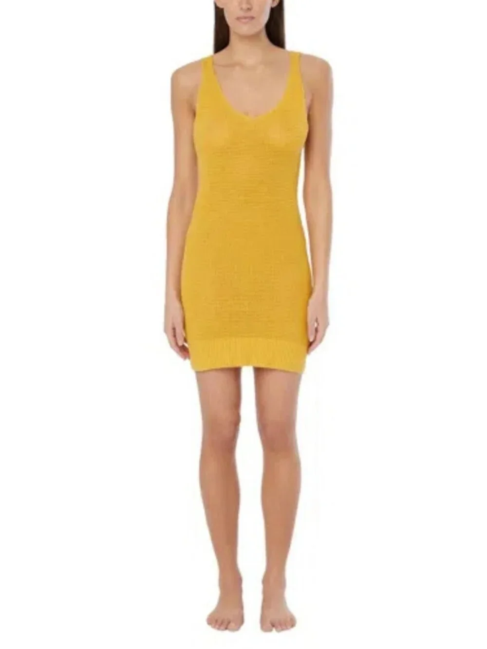 New! Onia Burnt Sun Linen Knit V-neck Mini Dress Size Large NWT 38407